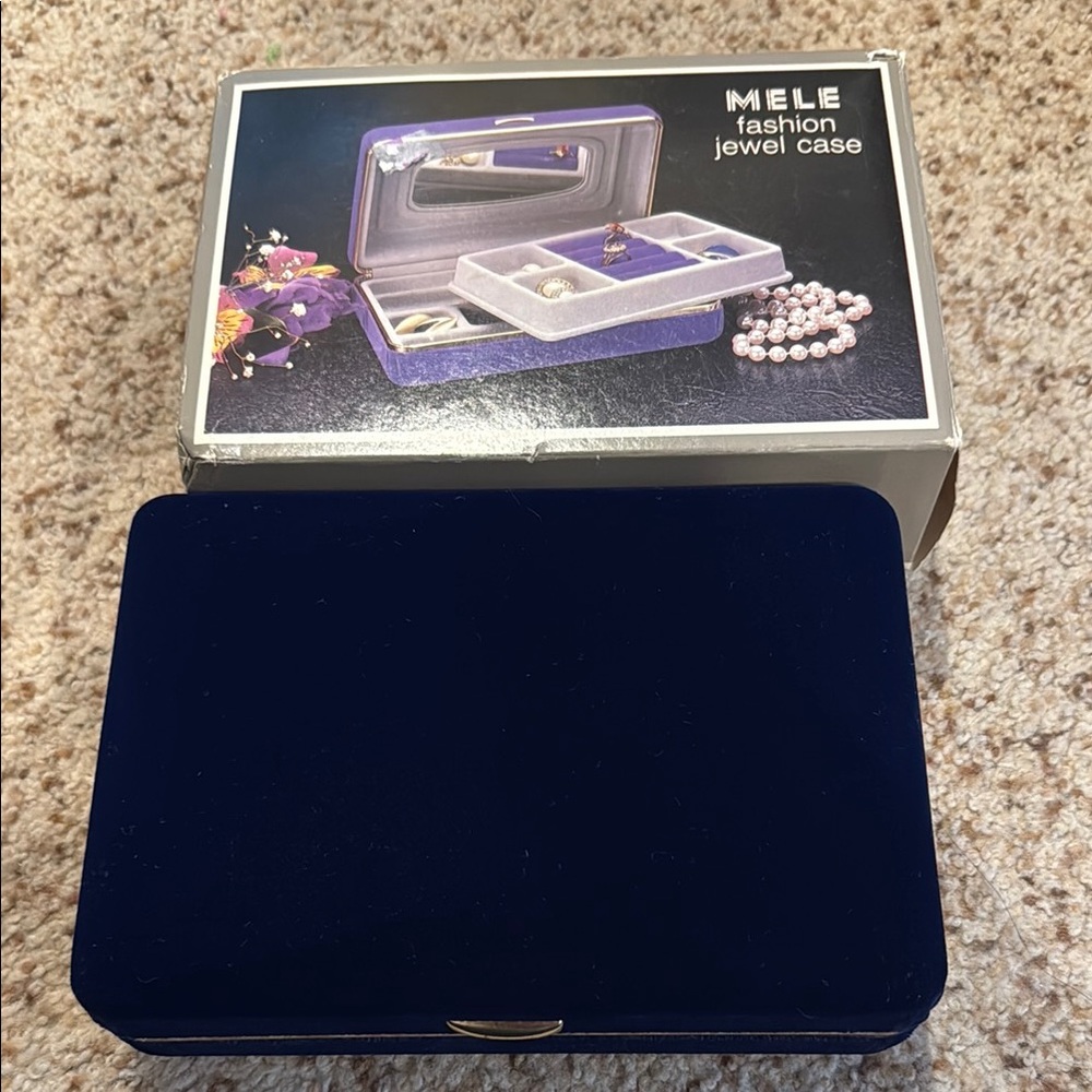 Mele Fashion Jewel Case in Blue Velvet NWOT